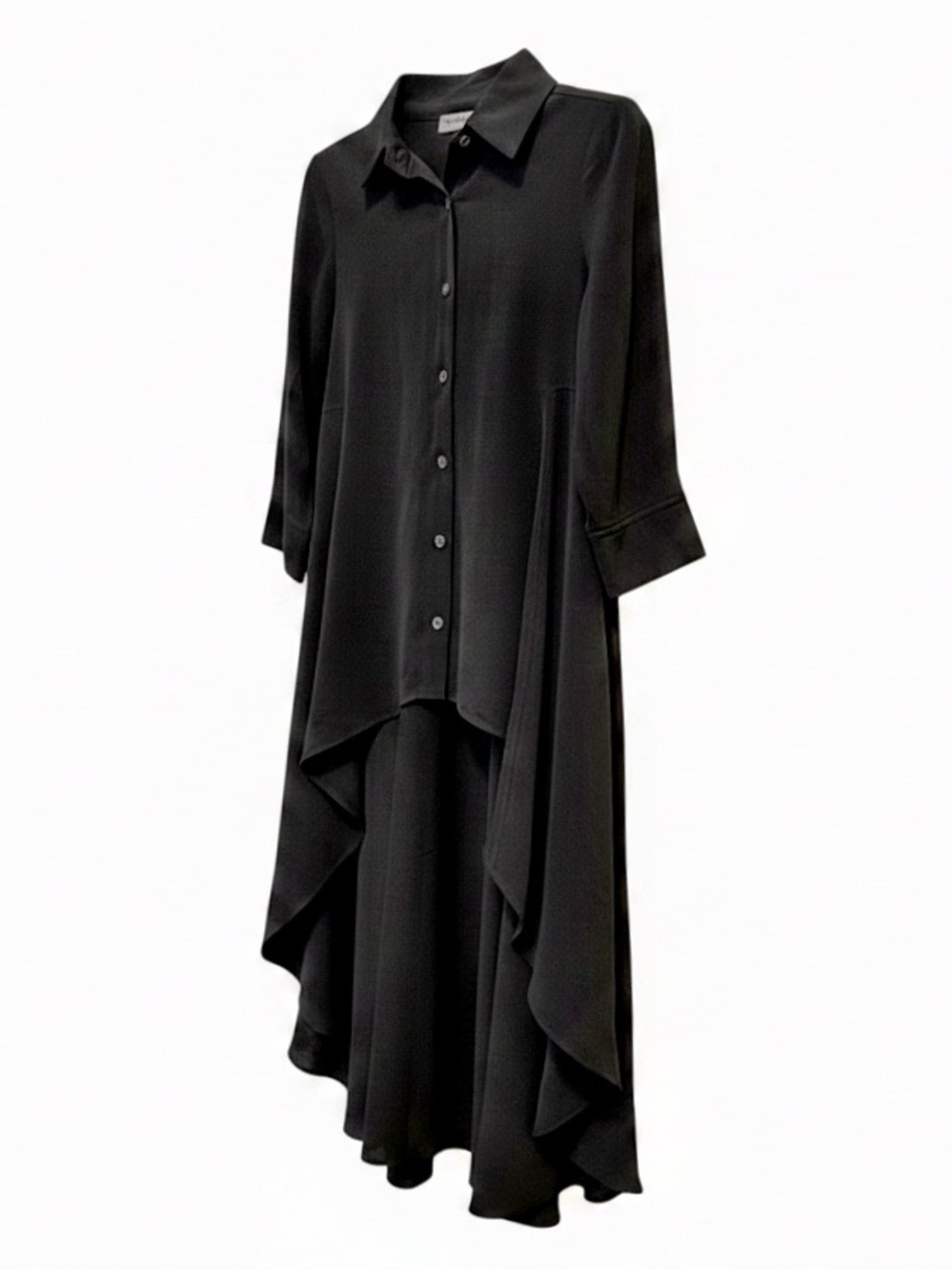 Elegant Black Maxi Dress with Pleated Back - Picture 4 of 12